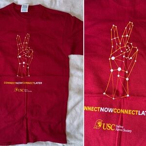 USC Alumni Celestial Graphic Tee – Red & Gold Short Sleeve Crewneck Adult Small